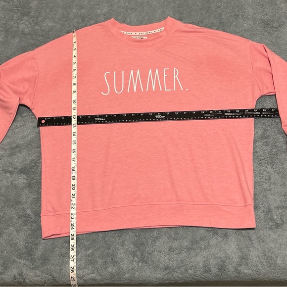 Rae Dunn "SUMMER." Pink Lightweight Crewneck Sweatshirt Large - Picture 7 of 7